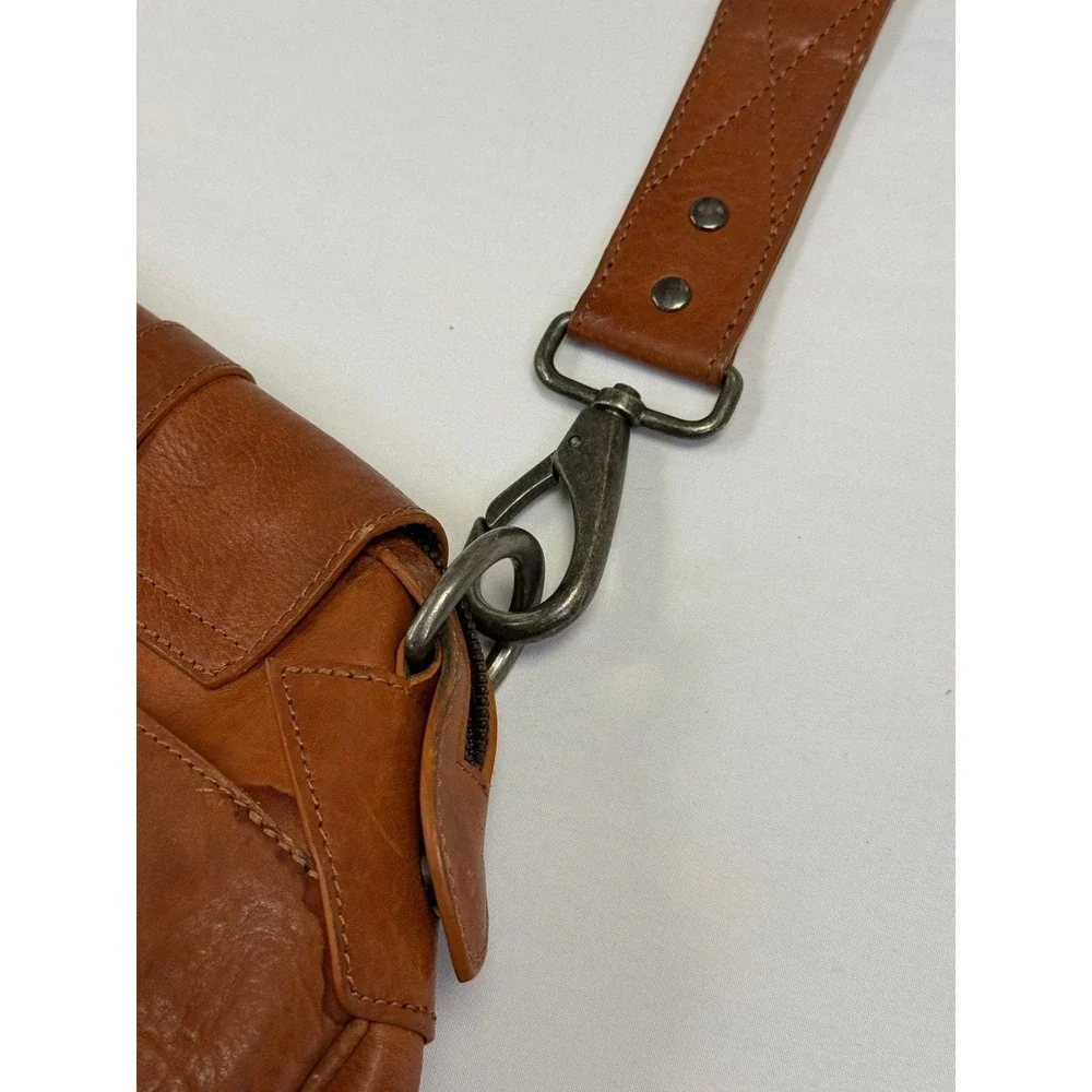 Vintage Will Leather Goods Think Leather Messenger Bag Brown Soft Flannel‎ Lined